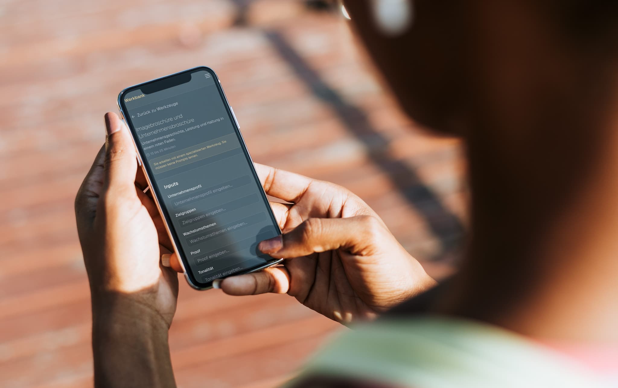 Haltwerk Werkbank mobil auf iPhone – Marketing unterwegs erstellen